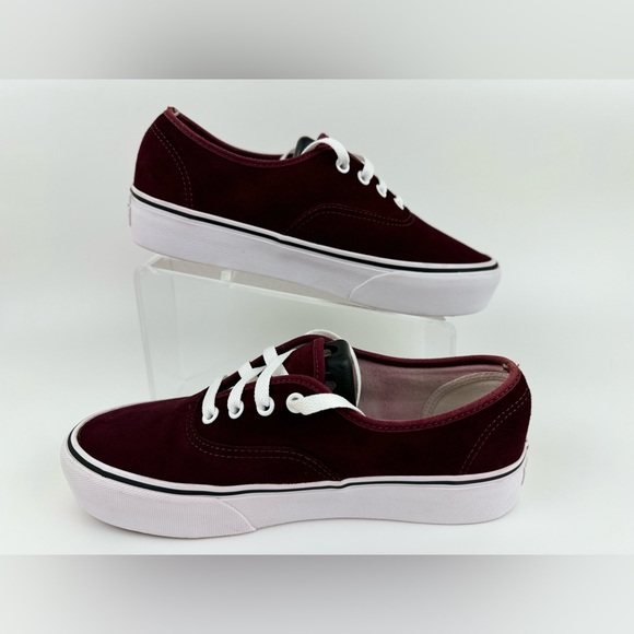 Vans Off The Wall Suede Burgundy Sneakers, Unisex Size Men's 8.0 / Women's 9.5 - Picture 2 of 15